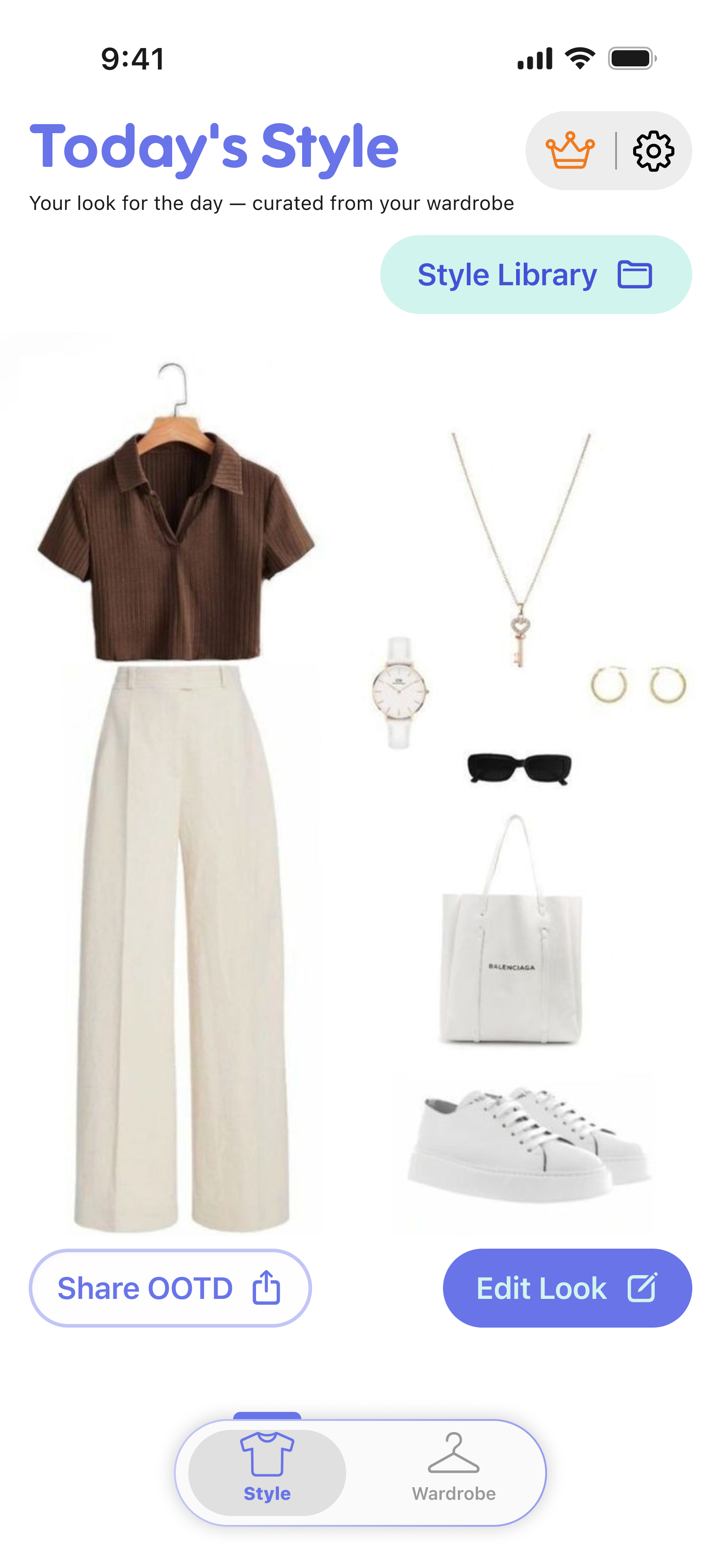 Clamby curated outfit screen